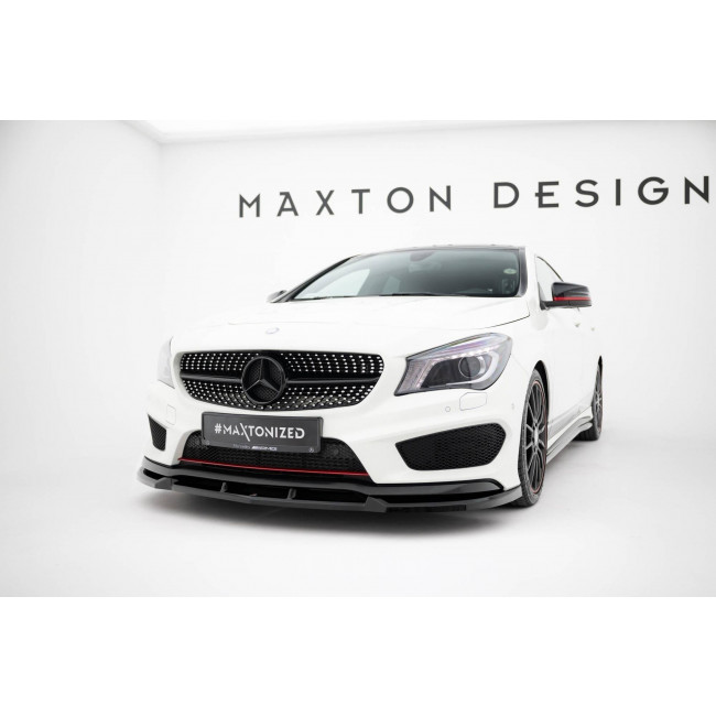 Spoiler / Χειλάκι εμπρός προφυλακτήρα Maxton Design Mercedes Benz CLA AMG-Line C117 - Μαύρο Γυαλιστερό - (ME-CLA-117-AMGLINE-SB-FD1G)