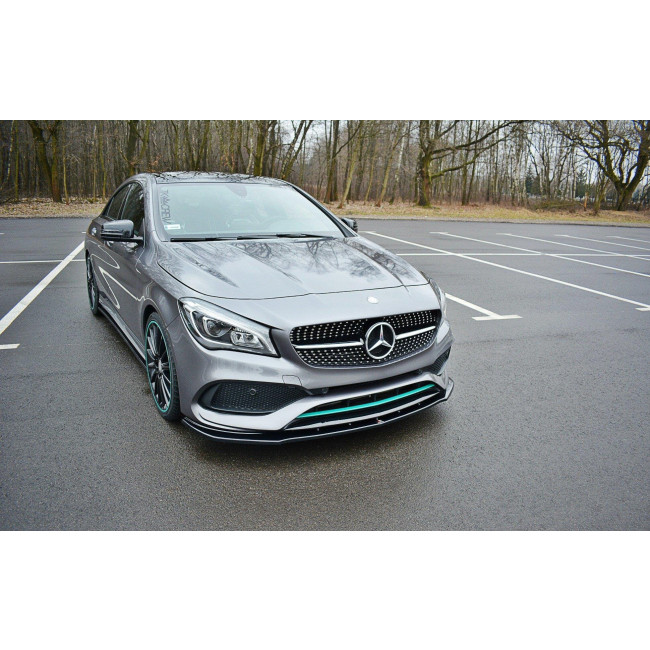 Spoiler / Χειλάκι εμπρός προφυλακτήρα Maxton Design Mercedes Benz Benz CLA C117 AMG-LINE FACELIFT Μαύρο Γυαλιστερό - (ME-CLA-117F-AMGLINE-FD1G)