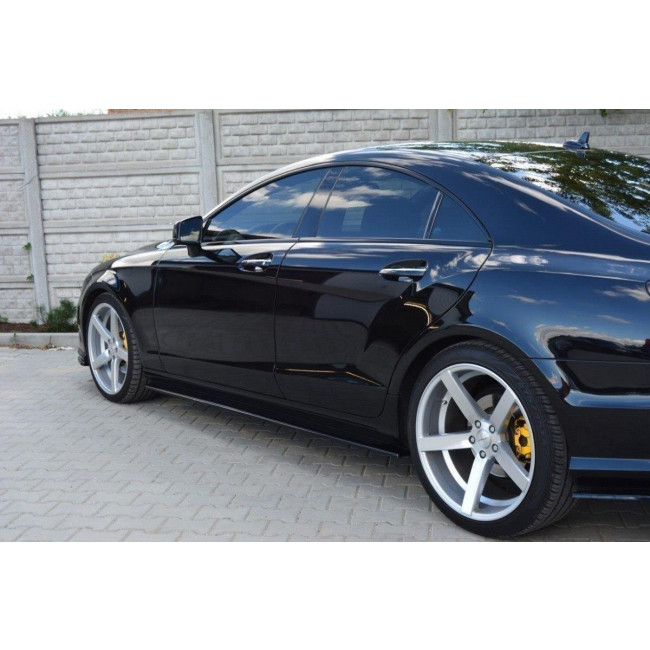 Πρόσθετα Πλαϊνά Μαρσπιέ Maxton Design Mercedes Benz CLS C218 AMG LINE μαύρο σαγρέ - (ME-CLS-218-SD1T)