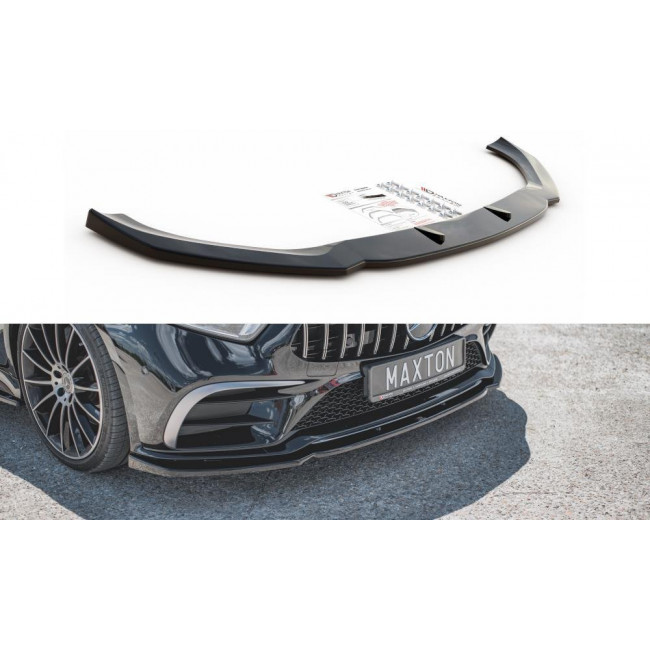 Spoiler / Χειλάκι εμπρός προφυλακτήρα Maxton Design Mercedes Benz Benz CLS AMG-Line C257 Μαύρο Γυαλιστερό - (ME-CLS-257-AMGLINE-FD2G)