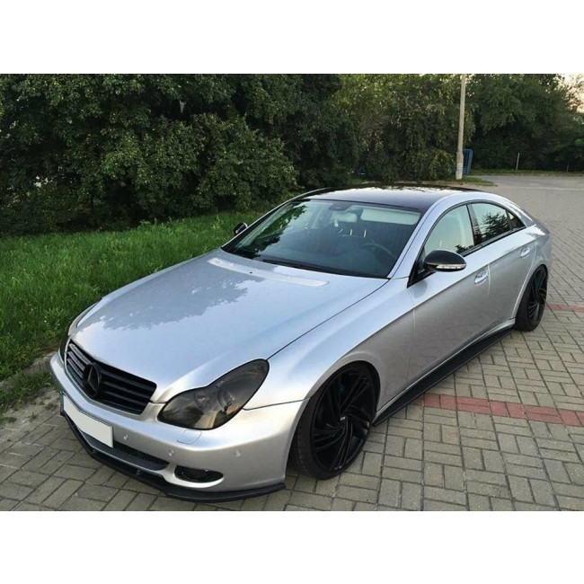 Spoiler / Χειλάκι εμπρός προφυλακτήρα Maxton Design Mercedes Benz CLS C219 STANDARD BUMPER Μαύρο Γυαλιστερό - (ME-CLS-C219-FD1G)