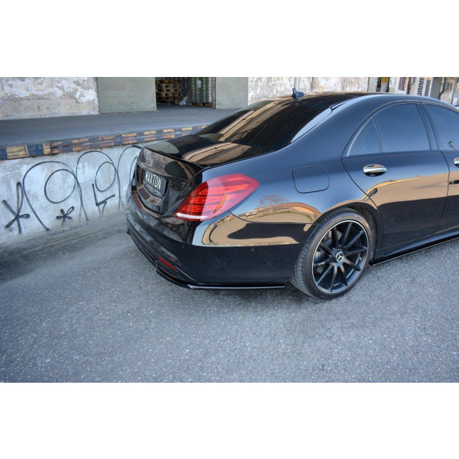 Splitter / Διαχύτης πίσω προφυλακτήρα Maxton Design Mercedes Benz S-Class AMG-LINE W222 Μαύρο Γυαλιστερό - (ME-S-222-AMGLINE-RD1G)