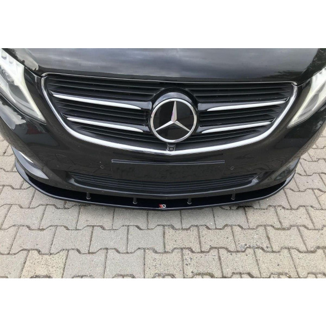 Spoiler / Χειλάκι εμπρός προφυλακτήρα Maxton Design Mercedes Benz V-Class W447 Μαύρο Γυαλιστερό - (ME-V-447-FD2G)