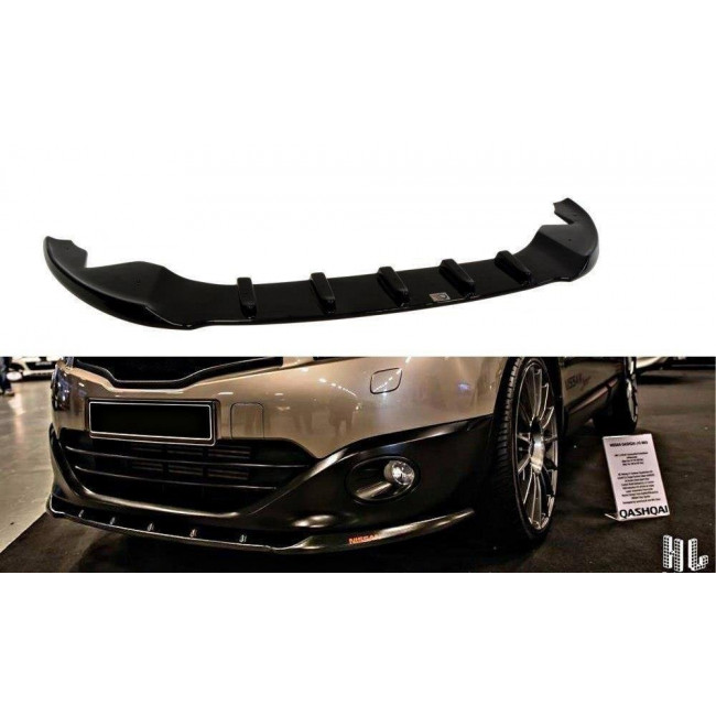 Spoiler / Χειλάκι εμπρός προφυλακτήρα Maxton Design NISSAN QASHQAI Μαύρο Γυαλιστερό - (NI-QA-1F-FD1G)