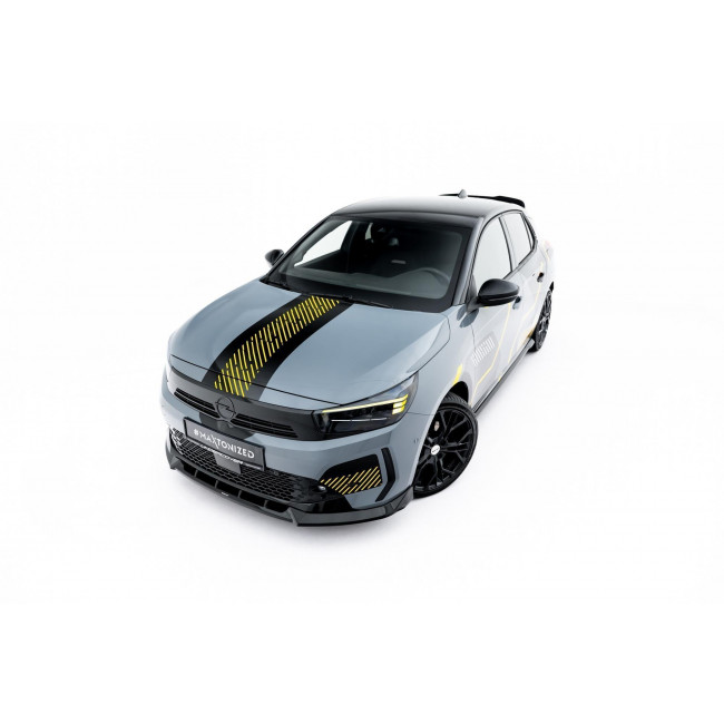 Spoiler / Χειλάκι Εμπρός Προφυλακτήρα Maxton Design Opel Corsa F Facelift (Mk6 Facelift) (2023- ) - Μαύρο Γυαλιστερό - (OP-CO-FF-FD1G)