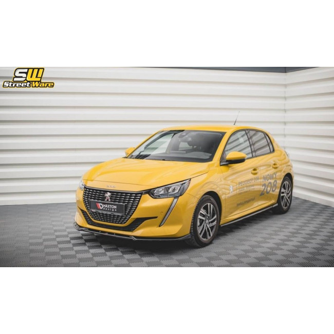 Spoiler / Χειλάκι εμπρός προφυλακτήρα Maxton Design PEUGEOT 208 MK2 FACELIFT Μαύρο Γυαλιστερό - (PE-208-2-FD2G)