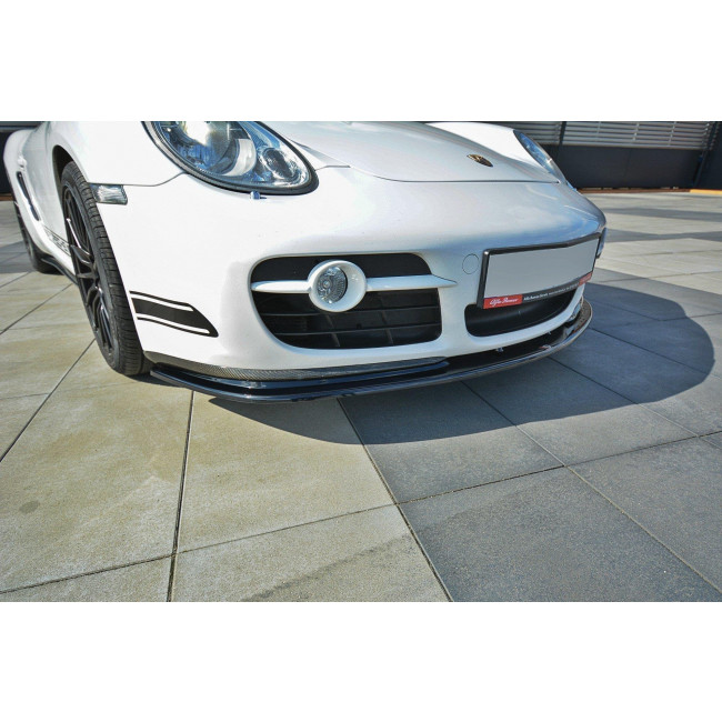 Spoiler / Χειλάκι εμπρός προφυλακτήρα Maxton Design PORSCHE CAYMAN S 987C Μαύρο Σαγρέ - (PO-CA-S-987-FD2T)