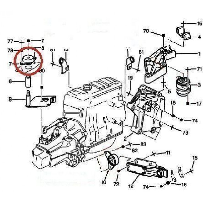 Αριστερή Ενισχυμένη Βάση Μηχανής Vibra Technics Citroen Saxo / Peugeot 106 (1.6) - 1Τμχ. - (PSA310M)
