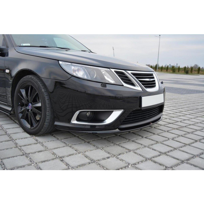 Spoiler / Χειλάκι εμπρός προφυλακτήρα Maxton Design Przedni Saab 9-3 Aero Mk2 Facelift Μαύρο Σαγρέ - (SA-9-3-2FL-AERO-FD1T)