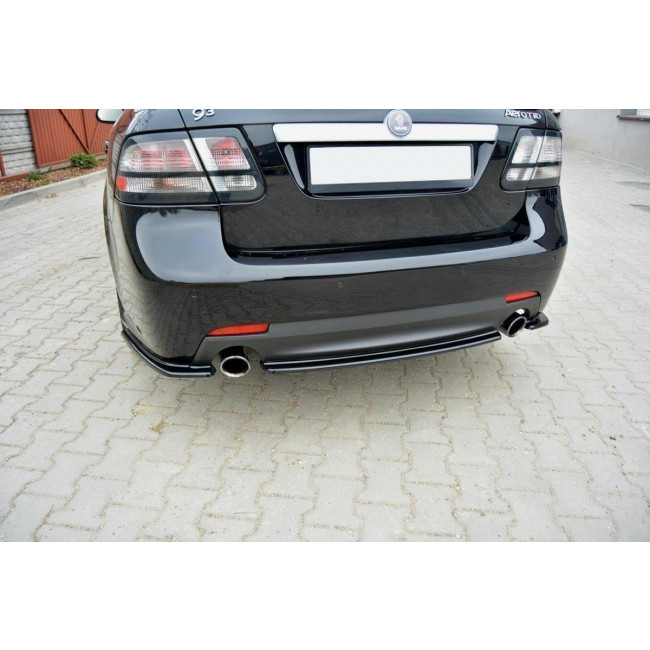 Splitter / Διαχύτης πίσω προφυλακτήρα Maxton Design Tylny ?rodkowy Saab 9-3 Aero Mk2 Facelift Carbon Look - (SA-9-3-2FL-AERO-RD1C)