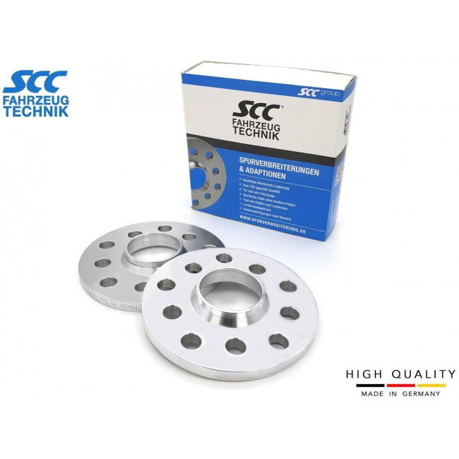 12mm Αποστάτες Τροχών Με Χειλάκι SCC Διπλού - Καρέ: 5x112 + 5x100 - Κέντρο: Φ57,1 mm - Al 7075 - Ασημί - 2 Tμχ. - (12079)