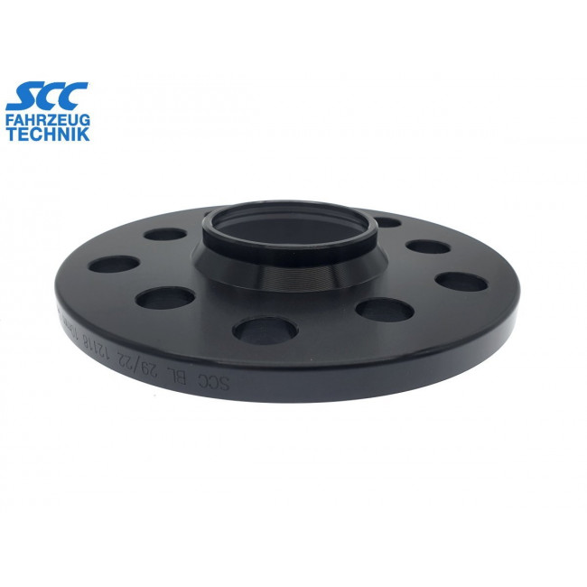 10mm Αποστάτες Τροχών Mε χειλάκι SCC Διπλού - Καρέ: 5x112 & 5x100 - Κέντρο 57,1mm - Al 6065 - Μαύρο - 2 Tμχ. - (12118W)