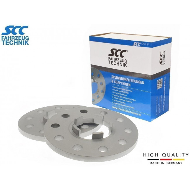 10mm Αποστάτες Τροχών Με Χειλάκι SCC - Καρέ: 5x130 - Κέντρο: Φ71,6 mm - Al 6065 - Ανοδιωμένο - 2 Tμχ. - (12424E)