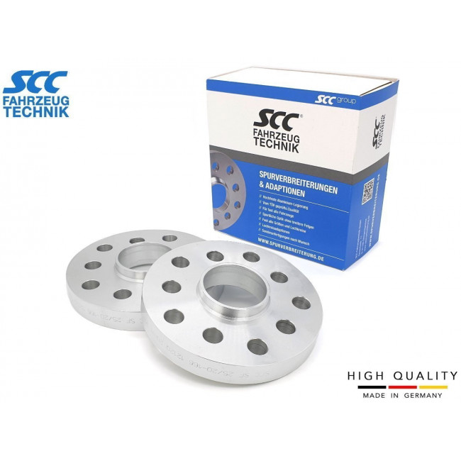 20mm Αποστάτες Τροχών SCC - Καρέ: 5x112 - Κέντρο: Φ66,5 mm - Al 7075 - Ασημί - 2 Tμχ. - (12436)