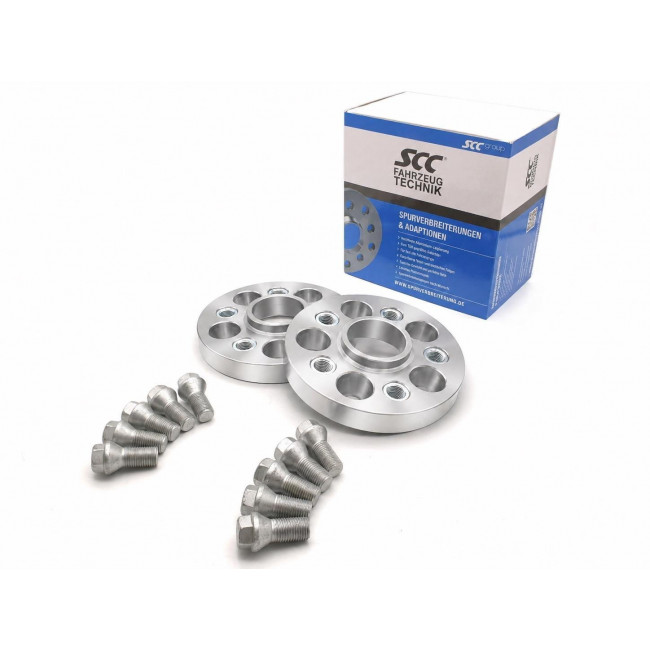 25mm Αποστάτες Τροχών SCC - Καρέ: 5x100 - Κέντρο: Φ57,1 mm - Al 7075 - Ασημί - 2 Tμχ. - (13141S)