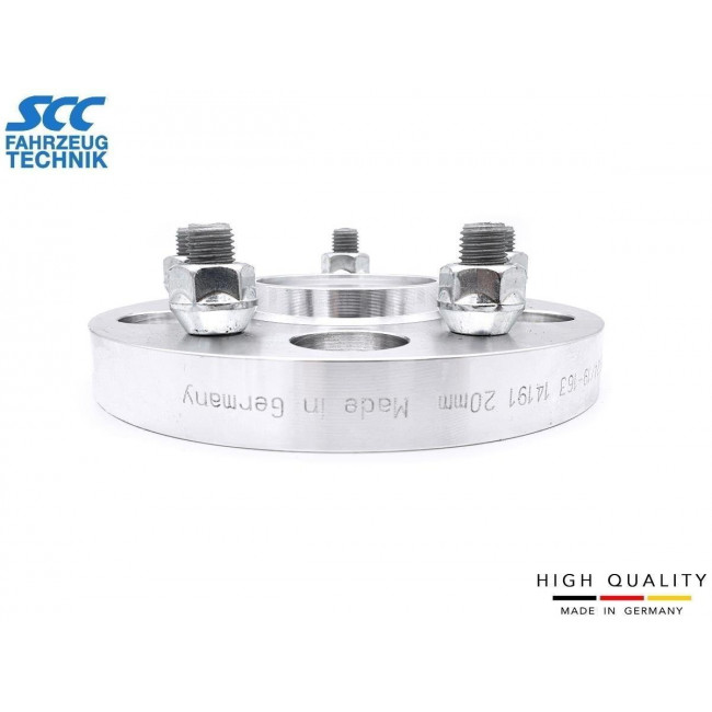 20mm Αποστάτες Τροχών SCC - Καρέ: 5x114,3 - Κέντρο: Φ66,1 mm - Al 7075 - Ασημί - 2 Tμχ. - (14214S)