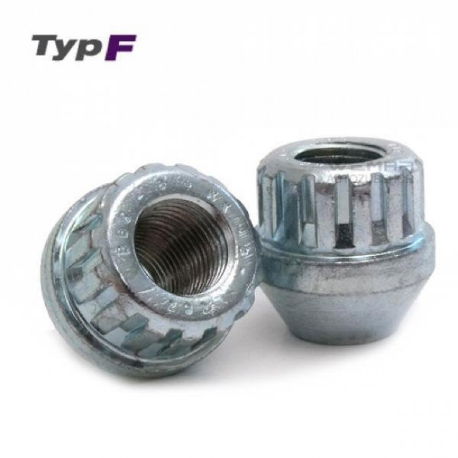 Παξιμάδι Τροχού Ασφαλείας  Type F 1/2 / Κλειδί: 17 / Κωνικό 60° Κλειστού τύπου Γαλβανιζέ - (FBB-0687)