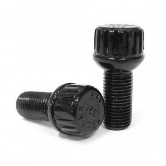 Μπουλόνι Τροχού Ασφαλείας Type F M14x1,5 / Μήκος: 27mm / Κλειδί: 17 / Πομπέ / Ακτίνα 13 / Μαύρο - 4 Τμχ.