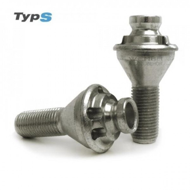 Μπουλόνι Τροχού Ασφαλείας Type S M12x1,25 / Μήκος: 40mm / Κλειδί: 19 / Κωνικό 60° - 4 Τμχ.