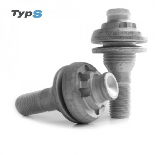 Μπουλόνι Τροχού Ασφαλείας Type S M12x1,25 / Μήκος: 34mm / Κλειδί: 17-19 / Επίπεδο Γαλβανιζέ - 4 Τμχ.