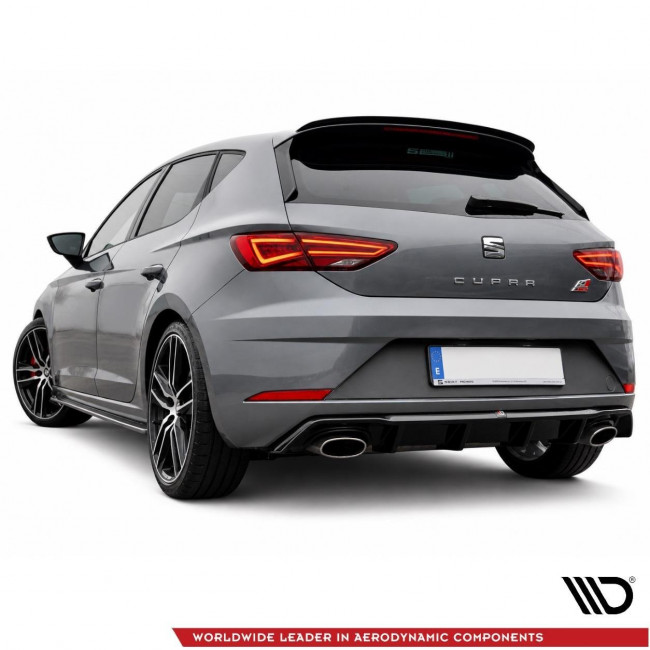 Splitter / Διαχύτης Πίσω Προφυλακτήρα Maxton Design Seat Leon Cupra MK3 (5F) - Μαύρο Γυαλιστερό - (SE-LE-3F-CU-RS1G)