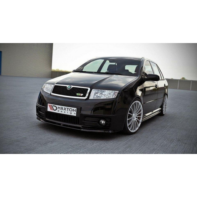 Spoiler / Χειλάκι εμπρός προφυλακτήρα Maxton Design Skoda Fabia RS Mk1 Μαύρο Γυαλιστερό - (SK-FA-1-RS-FD1G)