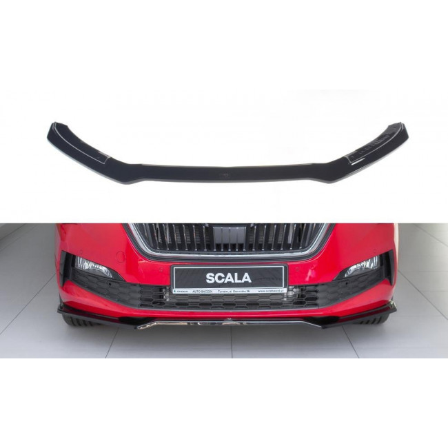 Spoiler / Χειλάκι εμπρός προφυλακτήρα Maxton Design Skoda Scala Carbon Look - (SK-SC-1-FD2C)