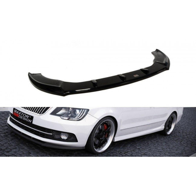 Spoiler / Χειλάκι εμπρός προφυλακτήρα Maxton Design Skoda Superb Mk2 FL Μαύρο Γυαλιστερό - (SK-SU-2F-FD1G)