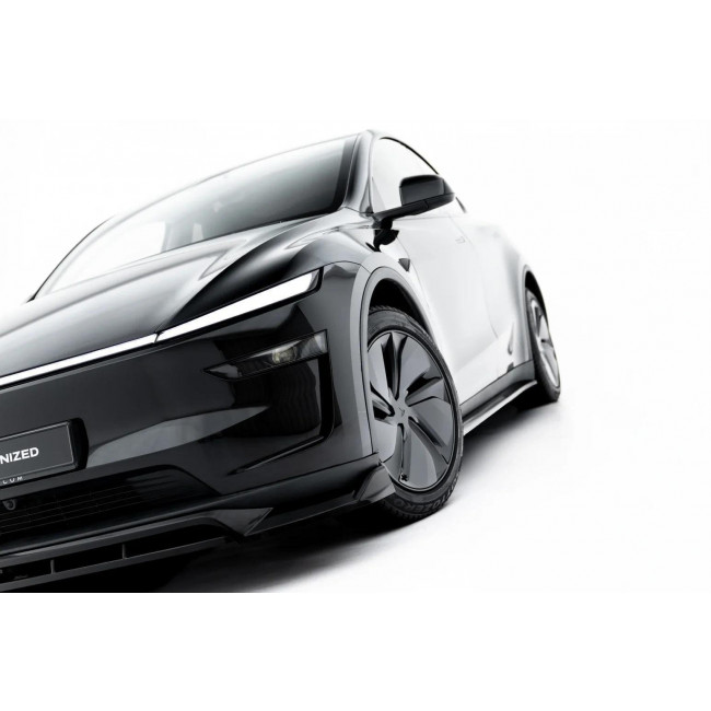 Spoiler / Χειλάκι Εμπρός Προφυλακτήρα Maxton Design Tesla Model Y Mk1 FL (2025 - ) - Μαυρο Γυαλιστερό - (TE-MODELY-1F-FD1G+FD1RG)