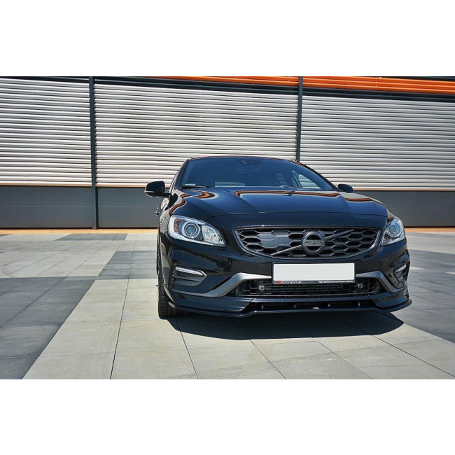 Spoiler / Χειλάκι εμπρός προφυλακτήρα Maxton Design Volvo V60 Polestar Facelift Μαύρο Γυαλιστερό - (VO-V60-1F-PS-FD1G)