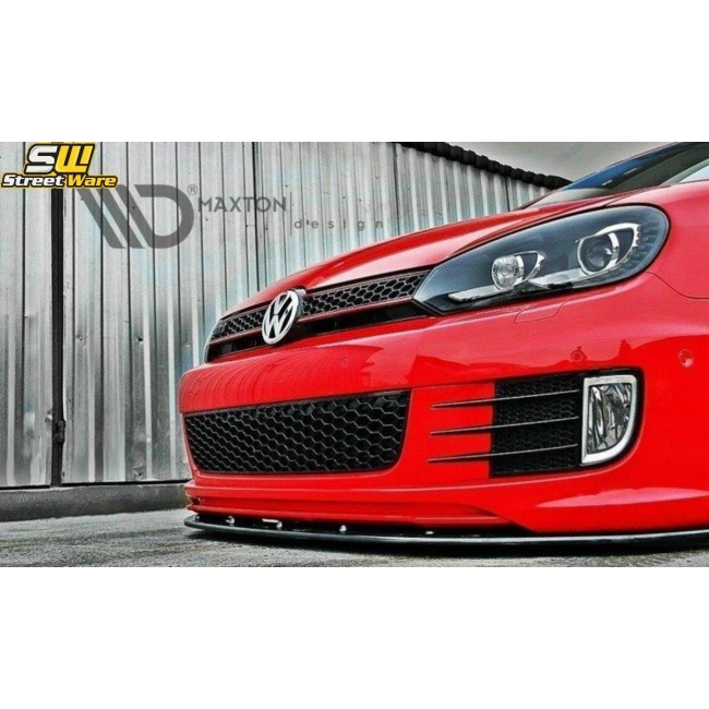 Spoiler / Χειλάκι εμπρός προφυλακτήρα Maxton Design VW GOLF 6 Μαύρο Γυαλιστερό - (VW-GO-6-GTI-35TH-FD2G)