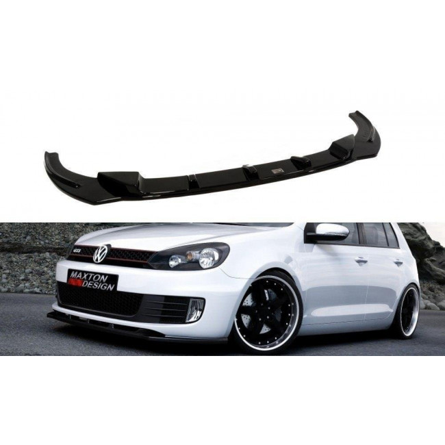 Spoiler / Χειλάκι εμπρός προφυλακτήρα Maxton Design VW GOLF VI GTI Μαύρο Γυαλιστερό - (VW-GO-6-GTI-FD1G)