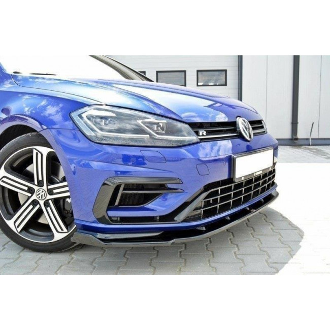Spoiler / Χειλάκι εμπρός προφυλακτήρα Maxton Design VW GOLF VII R Μαύρο Σαγρέ - (VW-GO-7F-R-FD1T)
