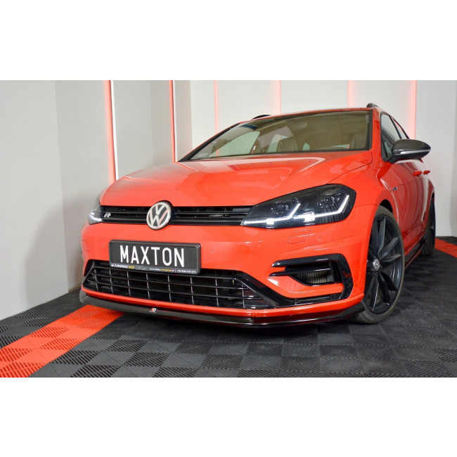 Spoiler / Χειλάκι Εμπρός Προφυλακτήρα Maxton Design VW Golf 7 - R - Facelift - Carbon Look - (VW-GO-7F-R-FD6C)
