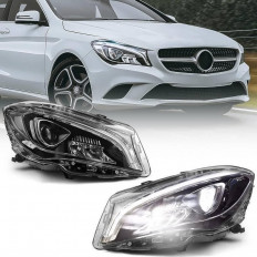 Σέτ Μπροστινά Φανάρια  Mercedes-Benz CLA W117 13-19 Look Faceltift - Μαύρα - Full Led DRL - 2 Τμχ. - (0033359)