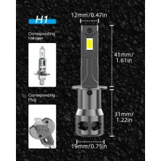 Λάμπές Led Η1 70W 6000K Με Ανεμιστηράκι - 2 Τμχ. - (1005007635450021-H1)