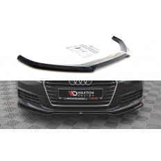 Spoiler / Χειλάκι εμπρός προφυλακτήρα Maxton Design Audi A4 B9 μαύρο γυαλιστερό - (AU-A4-B9-FD1G)