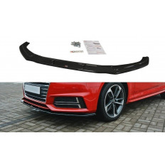 Spoiler / Χειλάκι εμπρός προφυλακτήρα Maxton Design Audi S4 / A4 S-Line B9 Carbon Look - (AU-A4-B9-SLINE-FD2C)