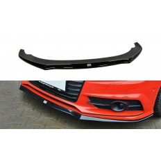 Spoiler / Χειλάκι εμπρός προφυλακτήρα Maxton Design Audi S7 / A7 S-Line C7 FL μαύρο γυαλιστερό - (AU-A7-1F-SLINE-FD1G)