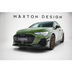 Spoiler / Χειλάκι εμπρός προφυλακτήρα Maxton Design V.2 Audi S-Line S3 Sedan 8Y FL  Μαύρο Γυαλιστερό - (AU-S3-8YF-S-FD2G)