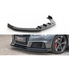 Spoiler / Χειλάκι εμπρός προφυλακτήρα Maxton Design + Flaps Audi RS3 8V Sportback μαύρο γυαλιστερό - (AURS38VCNC-FD3B+FSF1G)