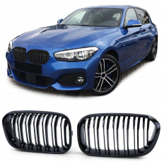 Μάσκες / Καρδιές Εμπρός BMW Σειρά 1 (F20 / F21) - (2015-2019) - Διπλες Γραμμες - Μαύρο Γυαλιστερό - (5211060JOE)