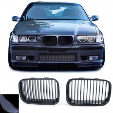 Μάσκες / Καρδιές Εμπρός BMW Σειρά 3 E36 (1991-1996) Μαύρο Γυαλιστερό Look Facelift - (BM361040)