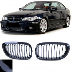 Μάσκες / Καρδιές Εμπρός BMW Σειρά 3 E46 Coupe/Cabrio Facelift (2003-2006) Μαύρο Γυαλιστερό look M - (BME46340)