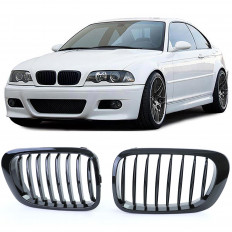 Μάσκες / Καρδιές Εμπρός BMW Σειρά 3 (E46) - Coupe / Cabrio (1999-2003) Sport-Look Μαύρο Γυαλιστερό - (BME46742)
