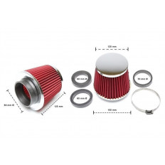 Φιλτροχοάνη TA-Technix σπορ κόκκινη με καπάκι χρώμιου Universal ⌀90mm - (EVOPK101)