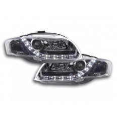 Μπροστινά Φανάρια LED Dayline με Φώτα Ημέρας Audi A4 B7 Type 8E (2004-2008) - Χωρίς Ρυθμιστή - Χρώμια - 2 Τμχ. (FKFSAI010017)
