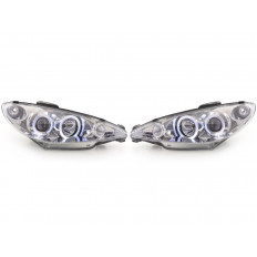 Φανάρια Angel Eyes Μπροστινά - Peugeot 206 (S16) - (2002-2005) - 2 Τμχ. - ΧΡΩΜΙΟ