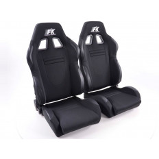Καθίσματα αγωνιστικά σετ Bucket FK Μαύρα Ανακλινόμενα με δυνατότητα για μασάζ - (FKRSE231/232-M)