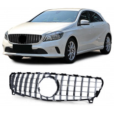Μπροστινή Μάσκα Mercedes Benz A Class W176 (2015-2018) - Μαύρη Γυαλιστερή (JOM-10017604S)